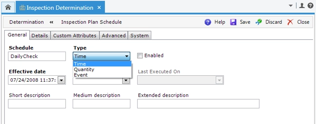 Inspection Plan Schedule Triggers