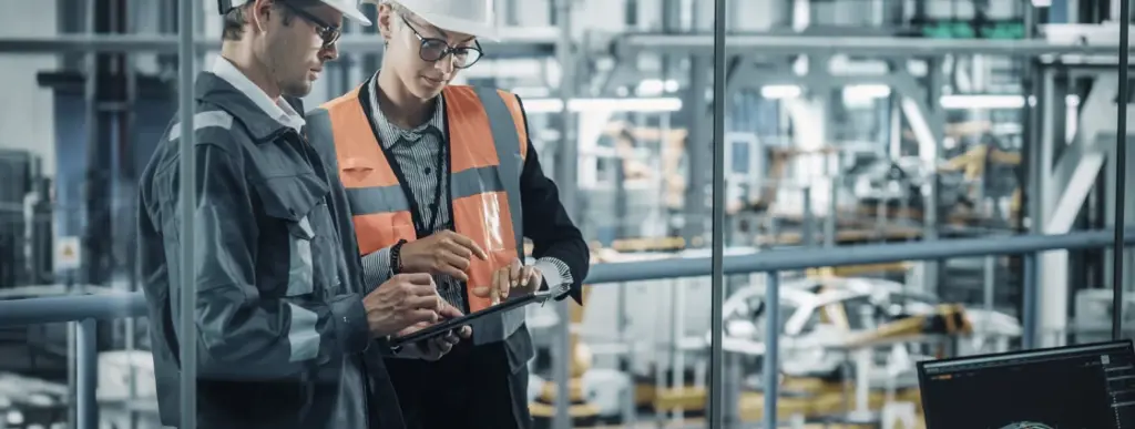 Man And Woman With Notebook