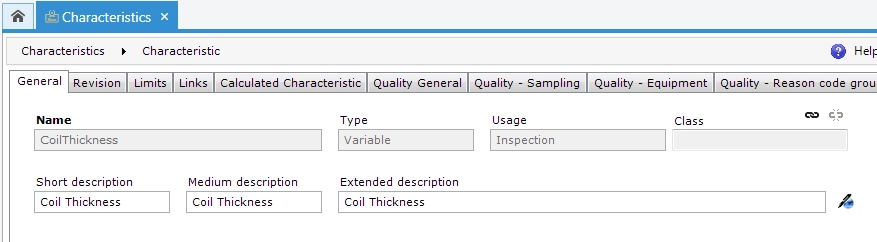 Characteristics Details