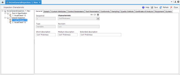 Inspection Plan With Specifications