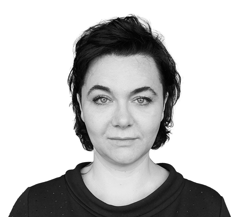 Professional headshot of Ewa O'Dwyer, Senior Manager of Marketing at andea, in black and white. She has short dark hair and is looking directly at the viewer.